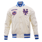 CHAMARRA YORK METS RETRO CLASSIC RIB SATIN JACKET EGGSHELL ROYAL BLUE en STOCK