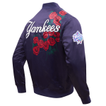 CHAMARRA YORK YANKEES ROSE SATIN JACKET MIDNIGHT NAVY en STOCK
