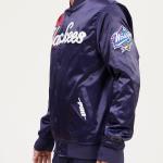 CHAMARRA YORK YANKEES ROSES SATIN JACKET MIDNIGHT NAVY en STOCK