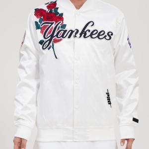 CHAMARRA YORK YANKEES ROSES SATIN JACKET WHITE en STOCK