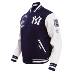 CHAMARRA YORK YANKEES RETRO CLASSIC RIB WOOL VARSITY JACKET MIDNIGHT NAVY WHITE en STOCK