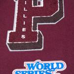 CHAMARRA ADELPHIA PHILLIES RETRO MASH UP RIB WOOL VARSITY JACKET WINE WHITE en STOCK