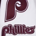 CHAMARRA ADELPHIA PHILLIES OLD ENGLISH WOOL VARSITY JACKET WINE WHITE en STOCK