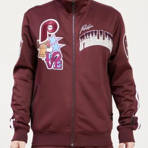 CHAMARRA ADELPHIA PHILLIES RETRO HOME TOWN DK TRACK JACKET WINE en STOCK