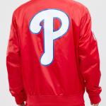 CHAMARRA ADELPHIA PHILLIES TEAM BIG LOGO SATIN JACKET RED en STOCK