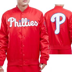 CHAMARRA ADELPHIA PHILLIES TEAM BIG LOGO SATIN JACKET RED en STOCK