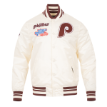 CHAMARRA ADELPHIA PHILLIES RETRO CLASSIC RIB SATIN JACKET EGGSHELL WINE en STOCK