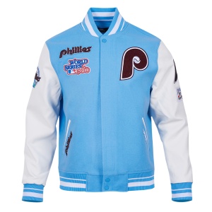 CHAMARRA ADELPHIA PHILLIES RETRO CLASSIC RIB WOOL VARSITY JACKET UNIVERSITY BLUE WHITE en STOCK