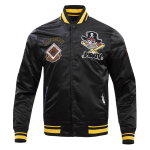 CHAMARRA SBURGH PIRATES RETRO CLASSIC RIB SATIN JACKET BLACK YELLOW en STOCK