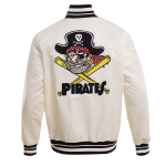 CHAMARRA SBURGH PIRATES RETRO CLASSIC RIB SATIN JACKET EGGSHELL BLACK en STOCK