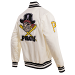 CHAMARRA SBURGH PIRATES RETRO CLASSIC RIB SATIN JACKET EGGSHELL BLACK en STOCK