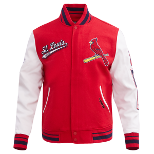 CHAMARRA ST LOUIS CARDINALS SCRIPT TAIL MENS RIB WOOL VARSITY RED WHITE MIDNIGHT NAVY en STOCK