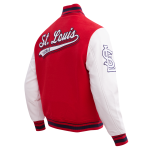 CHAMARRA ST LOUIS CARDINALS SCRIPT TAIL MENS RIB WOOL VARSITY RED WHITE MIDNIGHT NAVY en STOCK