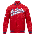 CHAMARRA ST LOUIS CARDINALS SCRIPT TAIL MENS SATIN JACKET RED MIDNIGHT NAVY RED en STOCK