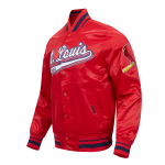 CHAMARRA ST LOUIS CARDINALS SCRIPT TAIL MENS SATIN JACKET RED MIDNIGHT NAVY RED en STOCK