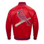CHAMARRA ST LOUIS CARDINALS SCRIPT TAIL MENS SATIN JACKET RED MIDNIGHT NAVY RED en STOCK