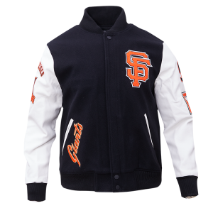 CHAMARRA RANCISCO GIANTS CLASSIC WOOL VARSITY JACKET BLACK WHITE en STOCK