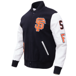 CHAMARRA RANCISCO GIANTS CLASSIC WOOL VARSITY JACKET BLACK WHITE en STOCK