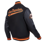 CHAMARRA SAN FRANCISCO GIANTS SCRIPT TAIL MENS RIB WOOL VARSITY BLACK ORANGE en STOCK