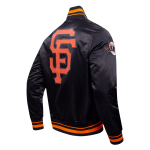 CHAMARRA SAN FRANCISCO GIANTS SCRIPT TAIL MENS SATIN JACKET BLACK ORANGE en STOCK