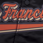 CHAMARRA SAN FRANCISCO GIANTS SCRIPT TAIL MENS SATIN JACKET BLACK ORANGE en STOCK