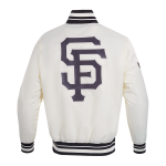 CHAMARRA SAN FRANCISCO GIANTS SCRIPT TAIL MENS SATIN JACKET EGGSHELL BLACK en STOCK
