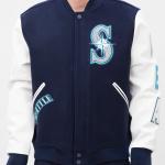 CHAMARRA TLE MARINERS CLASSIC WOOL VARSITY JACKET MIDNIGHT NAVY WHITE en STOCK