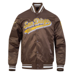 CHAMARRA SAN DIEGO PADRES SCRIPT TAIL MENS SATIN JACKET BROWN en STOCK