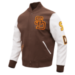 CHAMARRA DIEGO PADRES CLASSIC WOOL VARSITY JACKET BROWN WHITE en STOCK