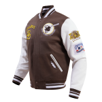 CHAMARRA DIEGO PADRES RETRO CLASSIC RIB WOOL VARSITY JACKET BROWN WHITE en STOCK