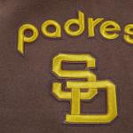 CHAMARRA DIEGO PADRES RETRO CLASSIC RIB WOOL VARSITY JACKET BROWN WHITE en STOCK