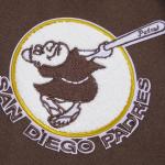 CHAMARRA DIEGO PADRES RETRO CLASSIC RIB WOOL VARSITY JACKET BROWN WHITE en STOCK
