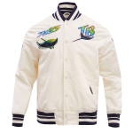 CHAMARRA A DEVIL RAYS RETRO CLASSIC RIB SATIN JACKET EGGSHELL MIDNIGHT NAVY en STOCK