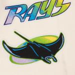 CHAMARRA A DEVIL RAYS RETRO CLASSIC RIB WOOL VARSITY JACKET EGGSHELL MIDNIGHT NAVY en STOCK