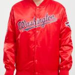 CHAMARRA INGTON NATIONALS BIG LOGO SATIN JACKET RED en STOCK