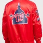 CHAMARRA INGTON NATIONALS BIG LOGO SATIN JACKET RED en STOCK