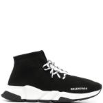 SNEAKERS TENIS BALENCIAGA SPEED TRAINER BLACK AND WHITE WORDS en STOCK