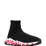 SNEAKERS TENIS BALENCIAGA SPEED TRAINER BLACK RED WORDS en STOCK
