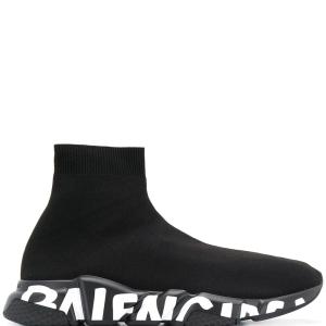 SNEAKERS TENIS BALENCIAGA SPEED TRAINER BLACK WORDS en STOCK