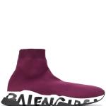 SNEAKERS TENIS BALENCIAGA SPEED TRAINER FUCIA WORDS en STOCK
